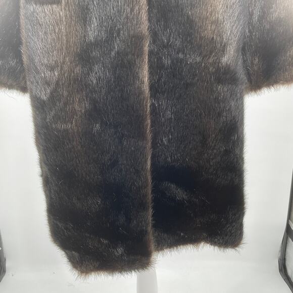 Vintage Gallais Faux Fur Black Plush Elegant Luxury Glam Full Length Coat M - Picture 7 of 13